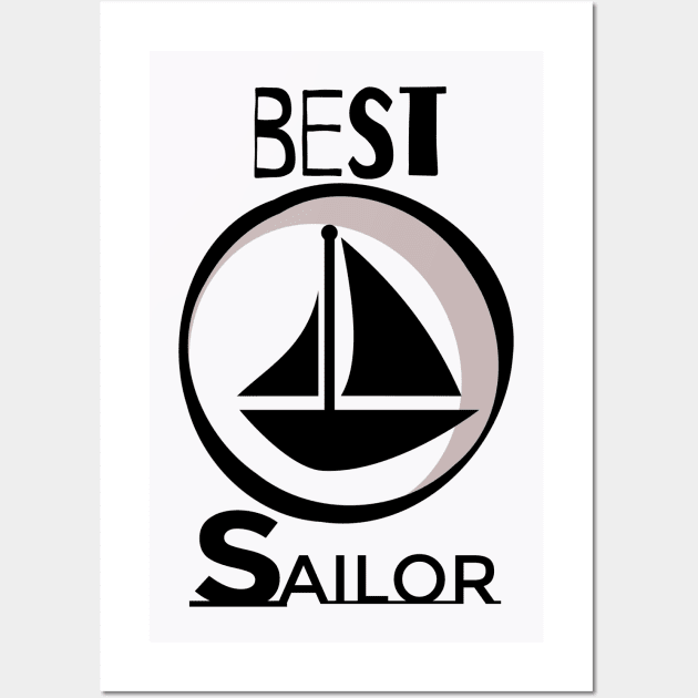 best sailor, fishing sailing design Wall Art by summerDesigns